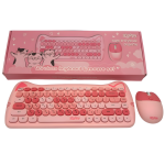 طقم كيبورد وردي