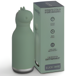 زجاجة حرارية أسوبو بستي أسود/أبيض مطفي ديناصور ستانلس ساخن/بارد 460 مل مع شفاط