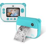 كاميرا أطفال فورية بطباعة حرارية – شاشة 2 إنش (لون أزرق فاتح)