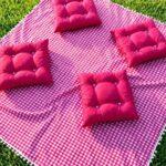طقم نزهة (بيكنيك) باللونين الأحمر والأبيض