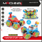 מכונית פעלולים מסתובבת+שלט TWISTER STUNT CAR