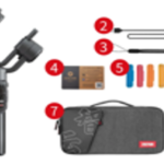גימבל מייצב לסמארטפון כולל תיק ותלת רגל ZHIYUN SMOOTH-5 Combo: SMOOTH-5 Tripod Fill Light Fill Light Filters Wrist Strap (Q2) Protective Bag Membership Card USB Type-C Charging Cable