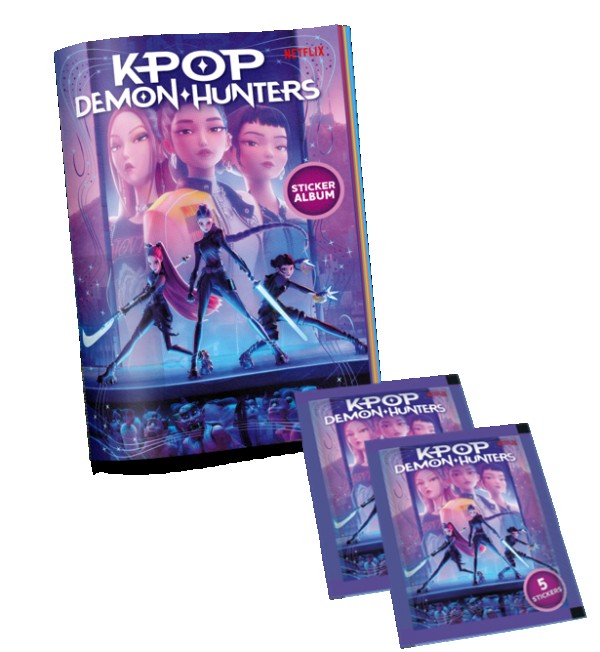 KPOP DEMON HUNTERS-אלבום+2 חפיסות קלפים KPOP DEMON HUNTERS-אלבום+2 חפיסות קלפים – תמונה 1