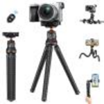 K&F Concept Cell Phone Tripod MS02 phone tripod with remote Black Orange - KF09.128V1 תלת רגל מתכוונן חוליות ומוט סלפי לטלפון עם שלט רחוק בלוטות'