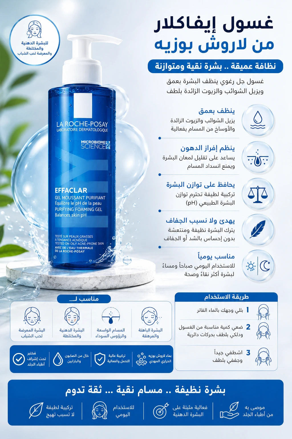 La Roche-Posay Effaclar ג'ל ניקוי מנקה עם פילינג עדין La Roche-Posay Effaclar ג'ל ניקוי מנקה עם פילינג עדין – תמונה 1