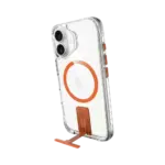 כיסוי ל-iPhone 17 בצבע שקוף-כתום דגם MiraKick מבית Miracase