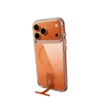 כיסוי ל-iPhone 17 Pro בצבע שקוף-כתום דגם MIRAKick מבית Miracase