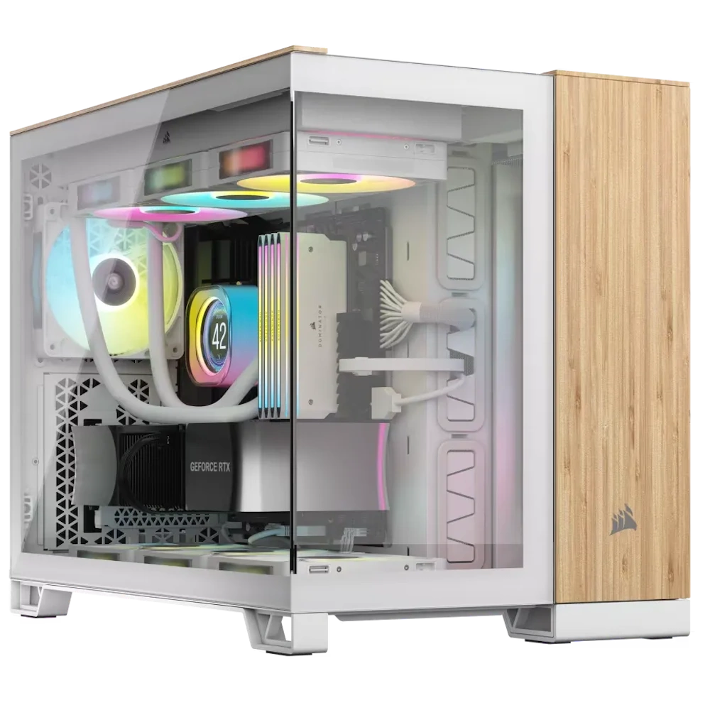 Corsair 6500X – מארז גיימינג Dual-Chamber בגימור לבן ועץ במבוק Corsair 6500X – מארז גיימינג Dual-Chamber בגימור לבן ועץ במבוק – תמונה 1